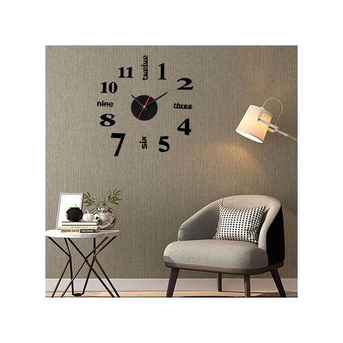 Stick On Wall Clock DIY Large Modern Design Decal 3D