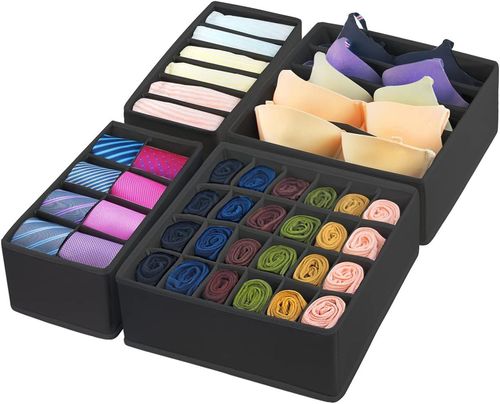 4PCS Drawer Storage Box For Underwear Bra Socks