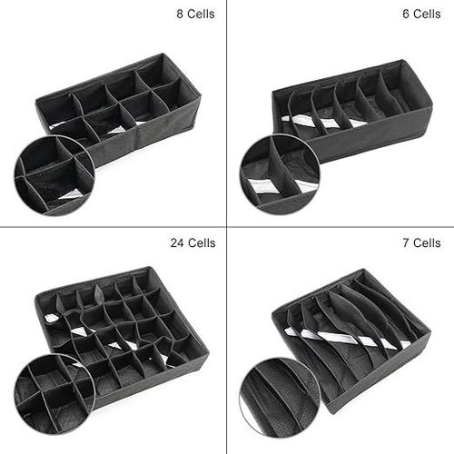 4PCS Drawer Storage Box For Underwear Bra Socks