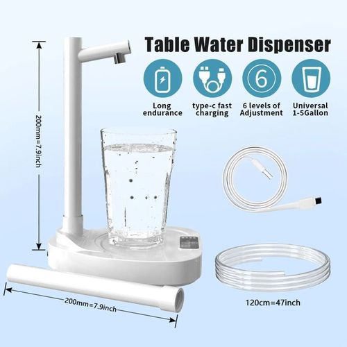 Automatic USB Rechargeable Water Dispenser Pump - White