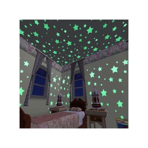 100pcs 3D Stars Glow In The Dark Wall Stickers Luminous