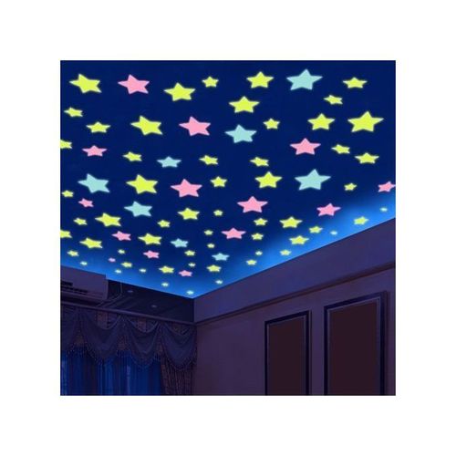 100pcs 3D Stars Glow In The Dark Wall Stickers Luminous