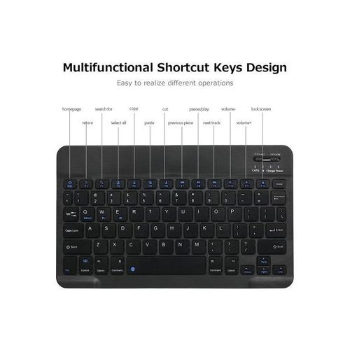10inch BT Rechargeable Mini Keyboard Mouse Combo 78 Keys