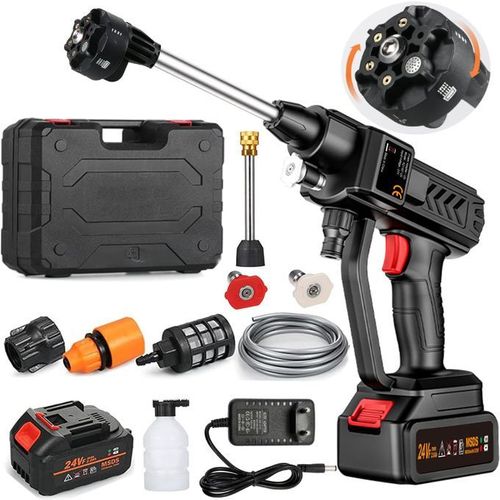 Mythco Cordless Portable 300W Pressure Washer, 6 In 1 Nozzle