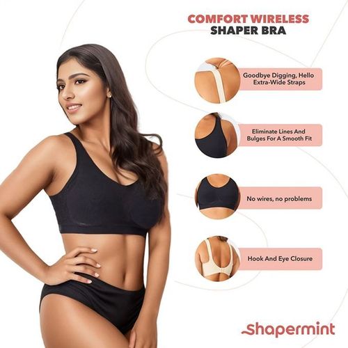 Crop Tank Top Bra Workout Underwear - Black