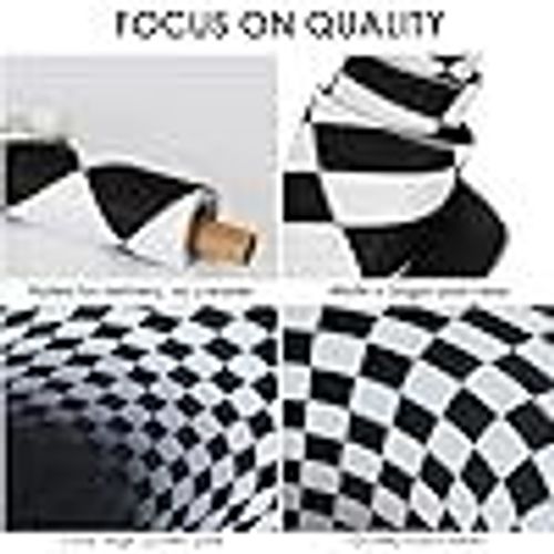 3D Optical Illusion Rug - Vortex Illusion Floor Mat for Door Entrance, Bathroom, Stairs, playroom, Living Room, or Area (Black and White） 17 Inch)