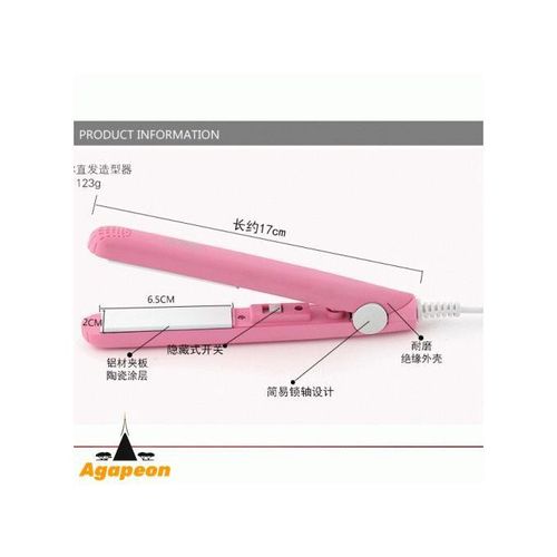 Agapeon Mini Hair Straightener - Super Portable - Pink