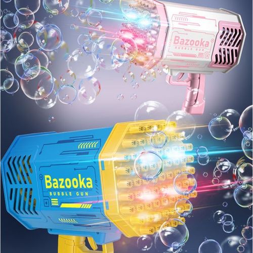 Children's Handheld Bazooka Bubble Machine-Blue &Yellow