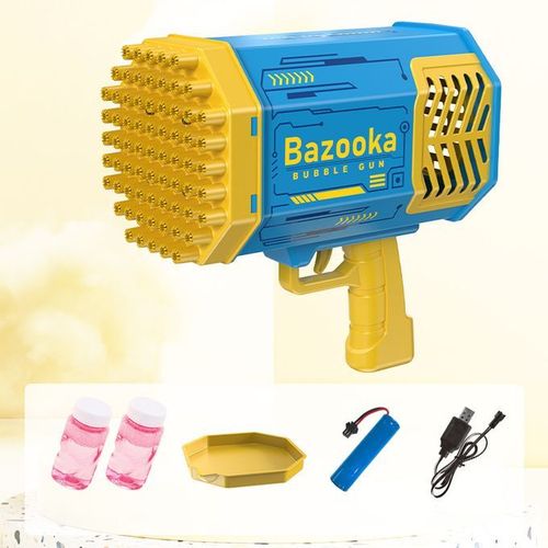 Children's Handheld Bazooka Bubble Machine-Blue &Yellow
