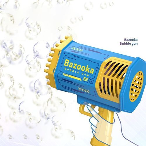 Children's Handheld Bazooka Bubble Machine-Blue &Yellow