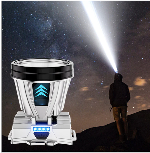 LED strong long-range head-mounted rechargeable headlamp