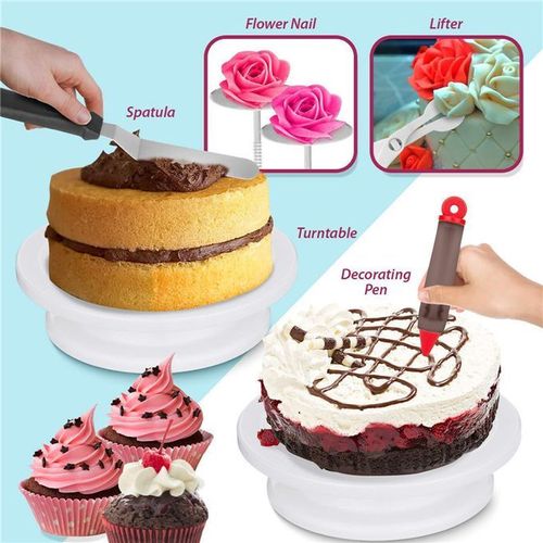 164 Pcs Cake Decorating Turntable Piping Tip Nozzle Pastry Bag Set Diy Kit