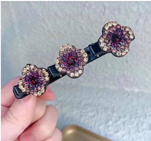 Sparkling Crystal Stone Braided Hair Clips（CHAMPAGNE Color）