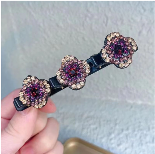 Sparkling Crystal Stone Braided Hair Clips（CHAMPAGNE Color）