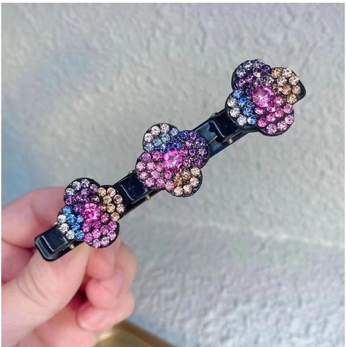 Sparkling Crystal Stone Braided Hair Clips（CHAMPAGNE Color）