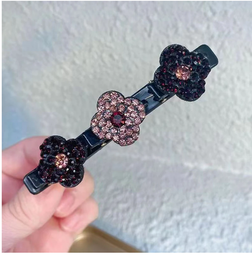 Sparkling Crystal Stone Braided Hair Clips（CHAMPAGNE Color）