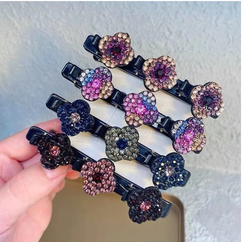 Sparkling Crystal Stone Braided Hair Clips（CHAMPAGNE Color）