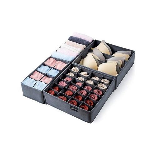 4PCS Drawer Storage Box For Underwear Bra Socks