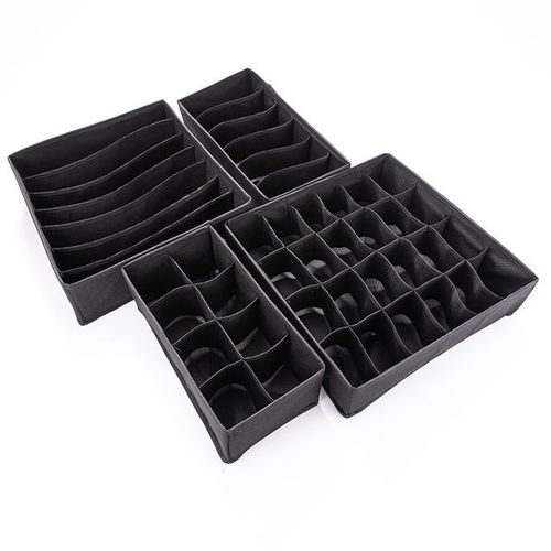 4PCS Drawer Storage Box For Underwear Bra Socks