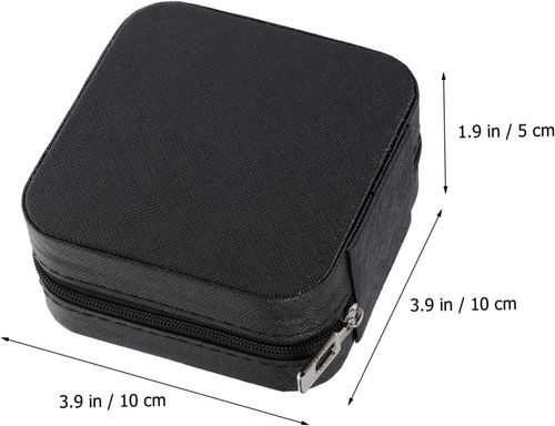 Jewelry Box Jewelries Storage Case PU Leather Organizer - 10*10*5CM - Black