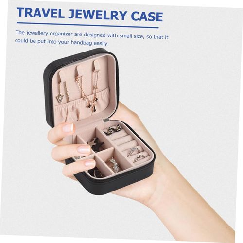 Jewelry Box Jewelries Storage Case PU Leather Organizer - 10*10*5CM - Black