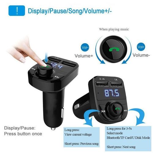 Multifunction Wireless Car MP3 Player Bluetooth Car Kit Transmitter Handsfree Calling Dual USB Car Charger Phone Charger