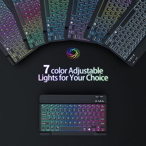 7-Color Light Wireless Keyboard And Mouse Set Rechargeable