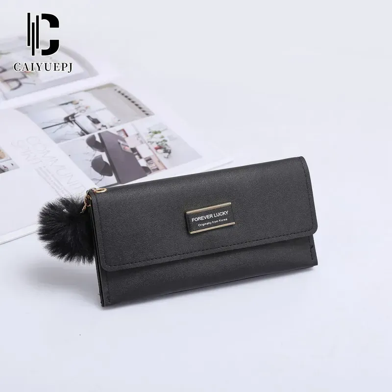 Lady Purse Solid Color Wallet Women's Card Wallets - Black