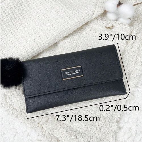 Lady Purse Solid Color Wallet Women's Card Wallets - Black