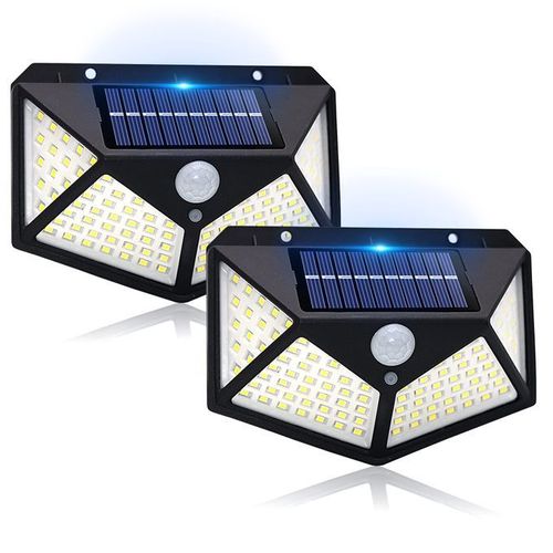 Mythco 100 LEDs Solar Outdoor Lights With Motion Sensor 2 Pack
