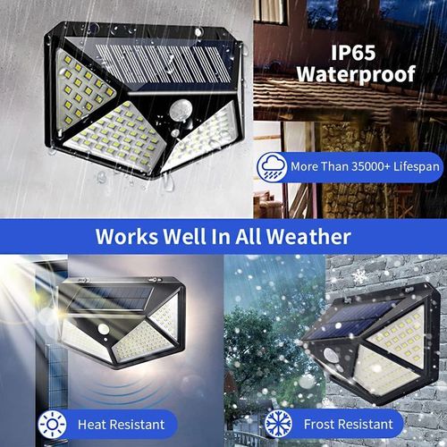 Mythco 100 LEDs Solar Outdoor Lights With Motion Sensor 2 Pack