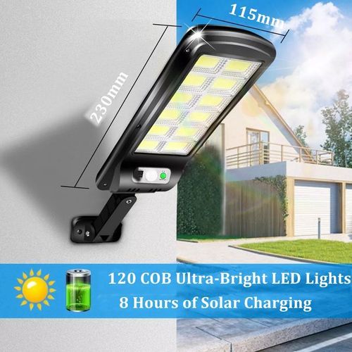 Mythco 120COB Solar Wall Ligt With Motion Sensor And Remote Control 3 Modes