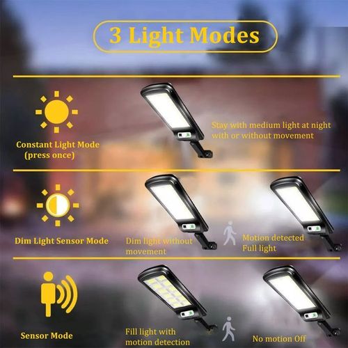 Mythco 120COB Solar Wall Ligt With Motion Sensor And Remote Control 3 Modes
