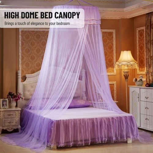 Mosquito Net Dome Single Entrance Fine Mesh Purple