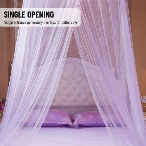 Mosquito Net Dome Single Entrance Fine Mesh Purple
