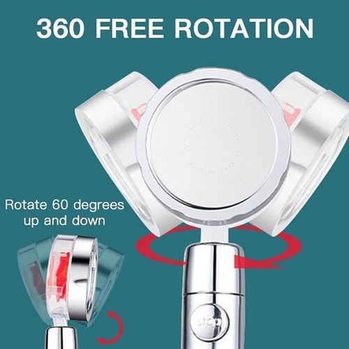Turbocharged Shower Head& One-button Water Stop -Silver