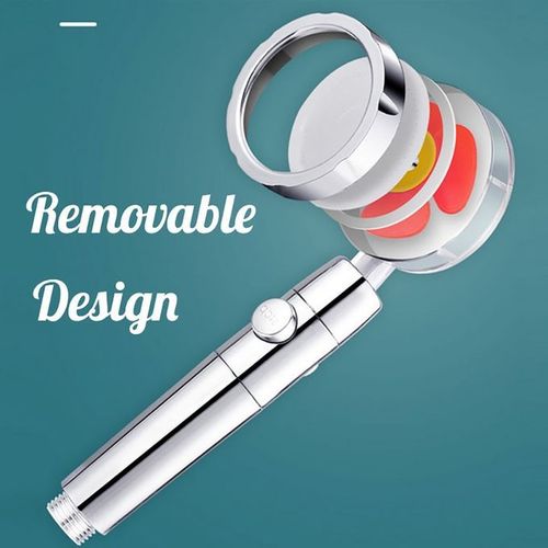 Turbocharged Shower Head& One-button Water Stop -Silver