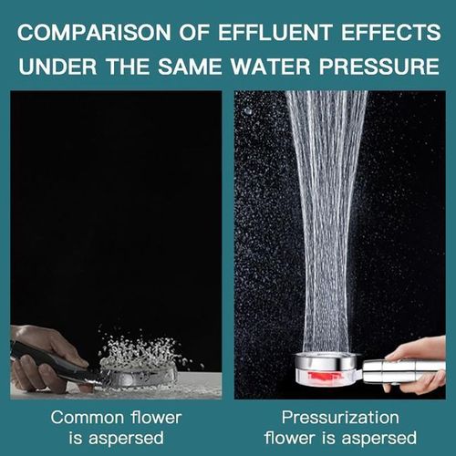Turbocharged Shower Head& One-button Water Stop -Silver