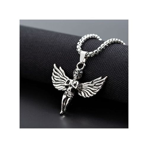 Unisex Little Angel Pendant Necklace-Silver