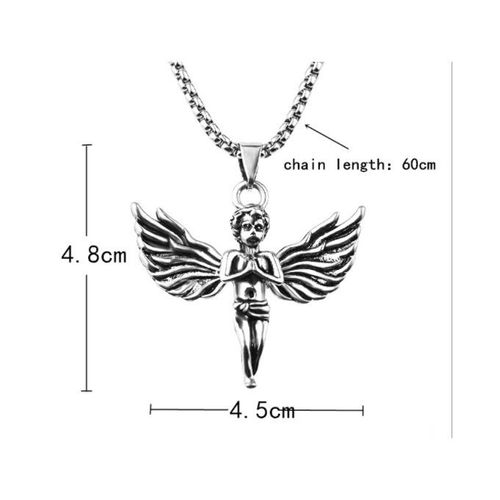 Unisex Little Angel Pendant Necklace-Silver
