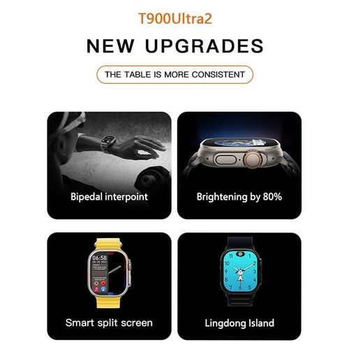 T900 Ultra2 Smart Watch 2.19-inch High Bluetooth Call Intelligent IP67 Waterproof-black
