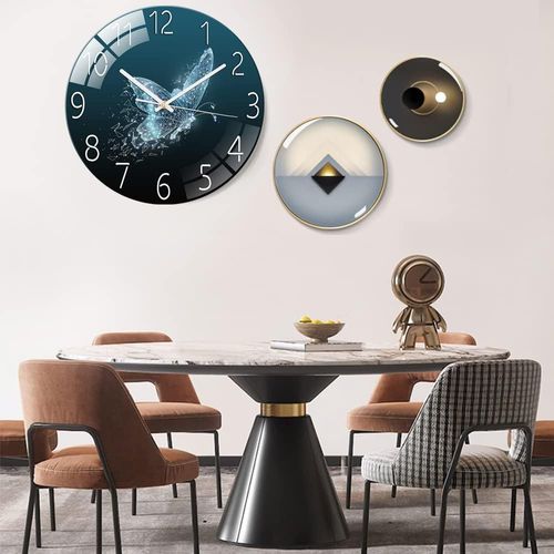 Modern Fantasy Butterfly Wall Clock Dial Silent Movement-Blue