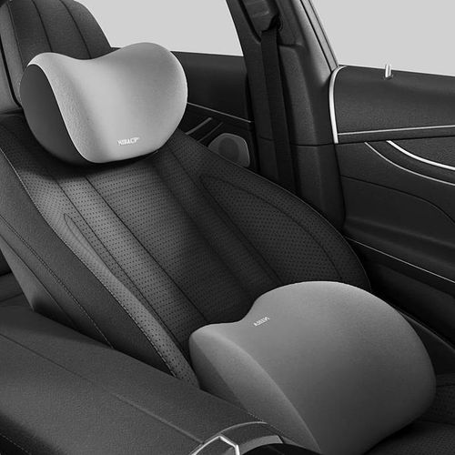 2pcs Car Headrest + Backrest Cushion, Car Interior, Sponge Neck Pillow