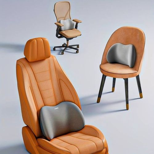 2pcs Car Headrest + Backrest Cushion, Car Interior, Sponge Neck Pillow