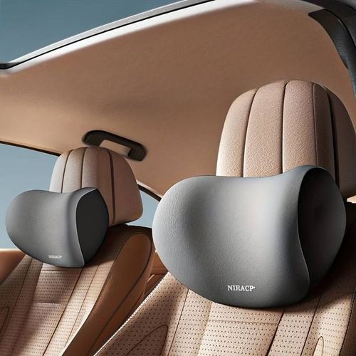 2pcs Car Headrest + Backrest Cushion, Car Interior, Sponge Neck Pillow