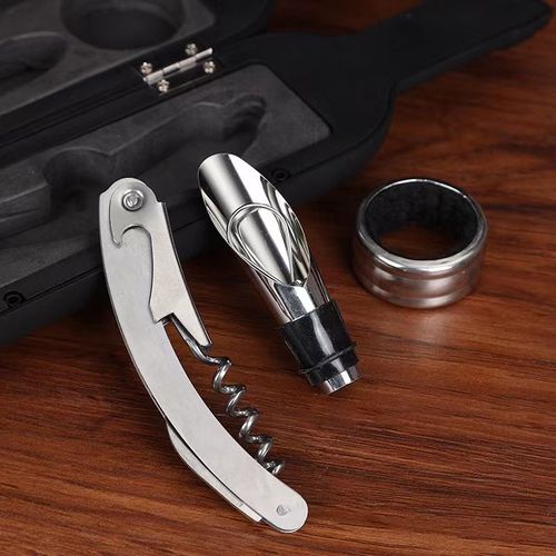Red wine wine set, large wine bottle, five-piece set, red wine tool box, bottle opener, high-end wine set gift
