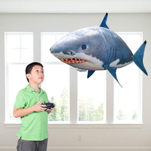 RC Shark Balloon, Flying Fish, RC Flying Inflatable RC Inflatable Balloon, Gift Party Decoration Balloon (Blue Shark)