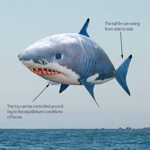 RC Shark Balloon, Flying Fish, RC Flying Inflatable RC Inflatable Balloon, Gift Party Decoration Balloon (Blue Shark)