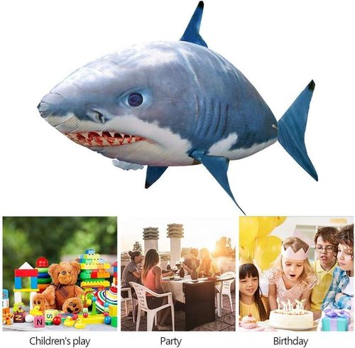 RC Shark Balloon, Flying Fish, RC Flying Inflatable RC Inflatable Balloon, Gift Party Decoration Balloon (Blue Shark)
