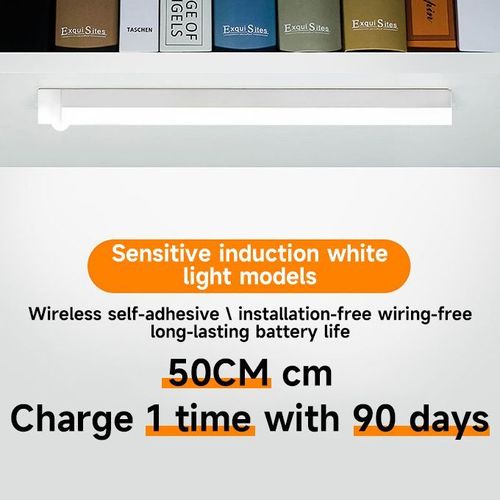 50CM LED Light Cabinet Light Rechargeable Motion Detector USB Night Light-White